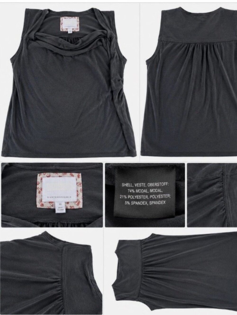 Ett:twa by Anthropologie Women’s Sleeveless Cowl Neck Top XS